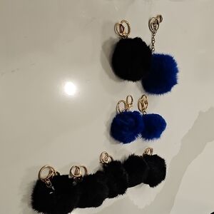 Rabbit Fur Pom Pom Keychains